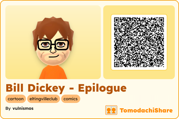 Bill Dickey - Epilogue, a male Mii  with tags: cartoon, eltingvilleclub, comics