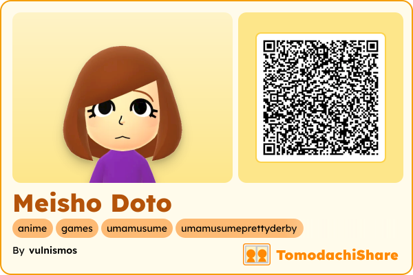 Meisho Doto, a female Mii  with tags: anime, games, umamusume, umamusumeprettyderby