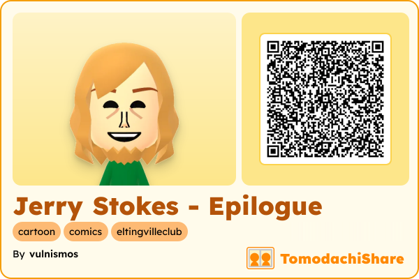 Jerry Stokes - Epilogue, a female Mii  with tags: cartoon, comics, eltingvilleclub