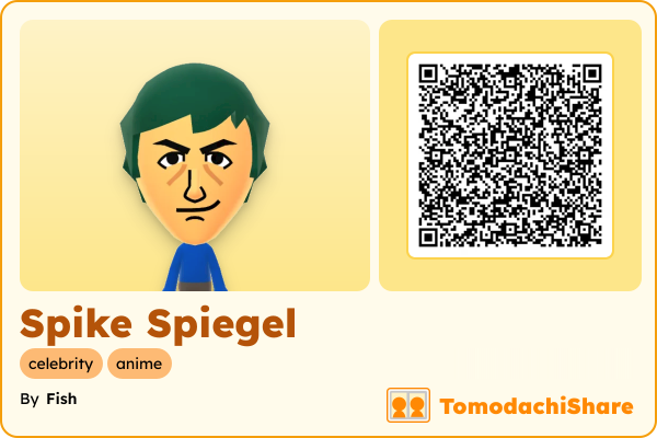 Spike Spiegel, a male Mii  with tags: celebrity, anime