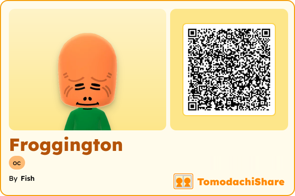 Froggington, a male Mii  with tags: oc