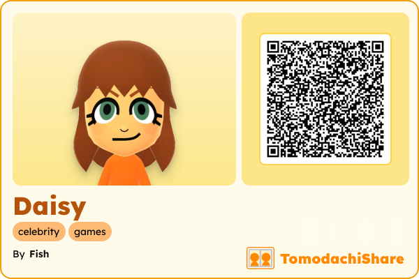 Daisy, a female Mii  with tags: celebrity, games