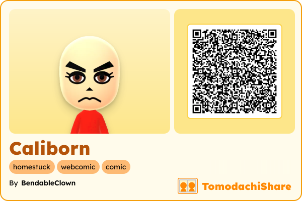 Caliborn, a female Mii  with tags: homestuck, webcomic, comic