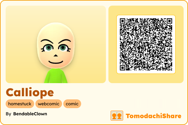 Calliope, a male Mii  with tags: homestuck, webcomic, comic