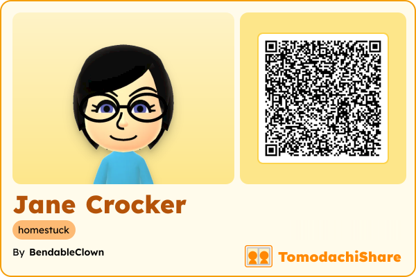 Jane Crocker, a female Mii  with tags: homestuck