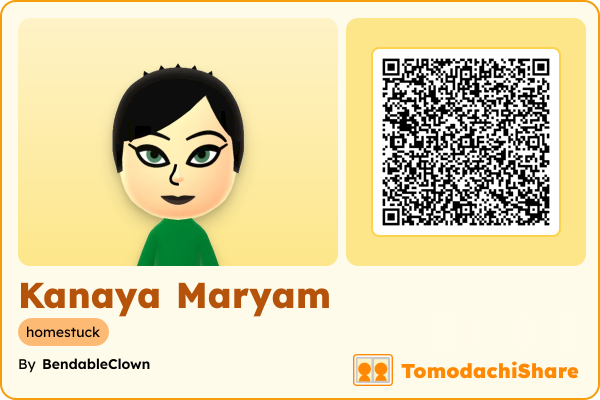 Kanaya Maryam, a female Mii  with tags: homestuck