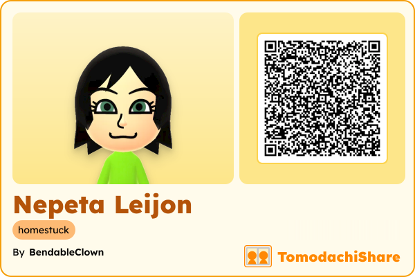 Nepeta Leijon, a female Mii  with tags: homestuck