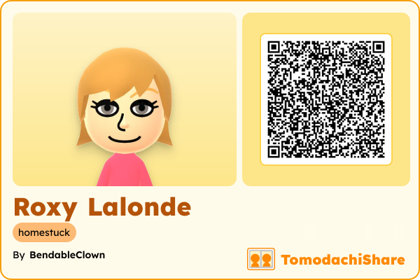Roxy Lalonde, a female Mii  with tags: homestuck