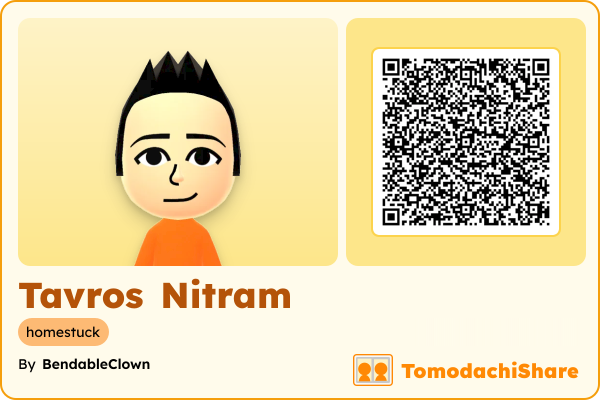 Tavros Nitram, a male Mii  with tags: homestuck