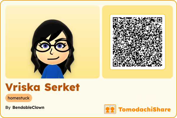 Vriska Serket, a female Mii  with tags: homestuck