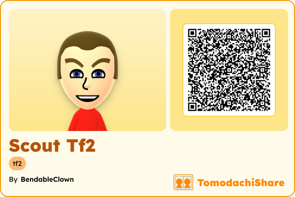 Scout Tf2, a male Mii  with tags: tf2