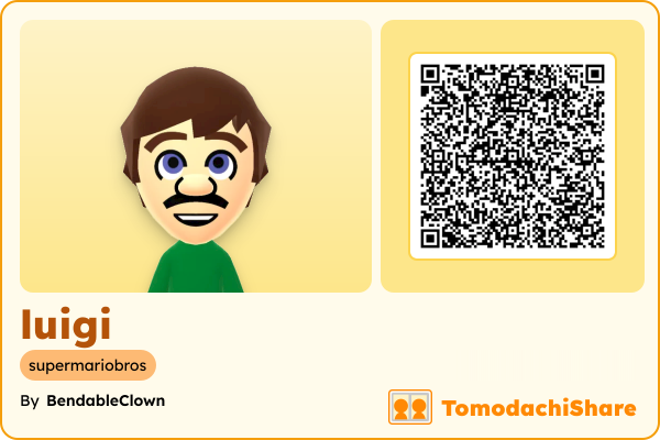 luigi, a male Mii  with tags: supermariobros