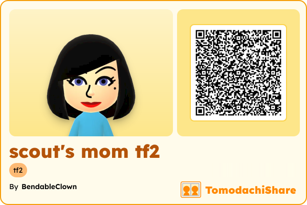 scout's mom tf2, a female Mii  with tags: tf2