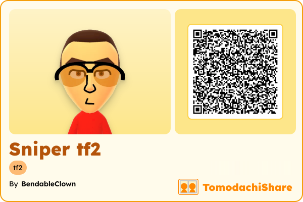 Sniper tf2, a male Mii  with tags: tf2