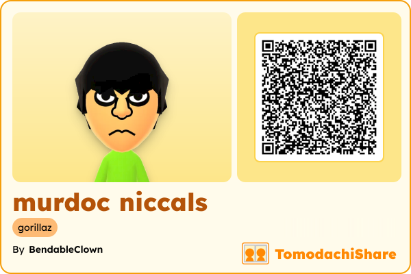 murdoc niccals, a male Mii  with tags: gorillaz