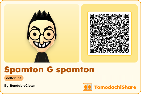 Spamton G spamton, a female Mii  with tags: deltarune