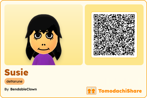 Susie, a female Mii  with tags: deltarune
