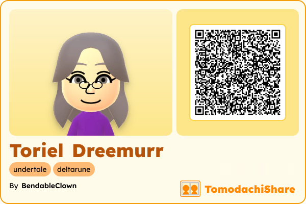 Toriel Dreemurr, a female Mii  with tags: undertale, deltarune