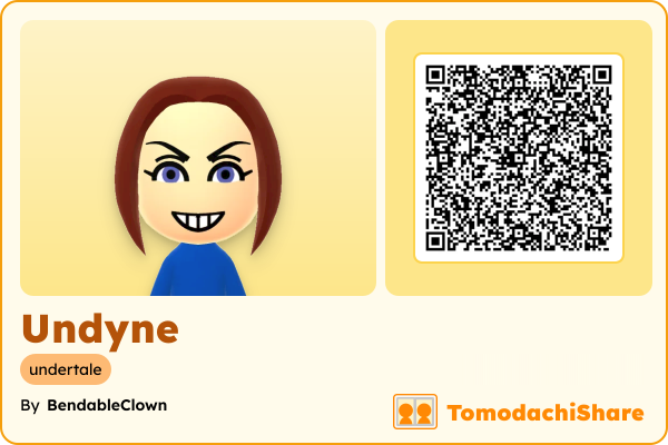 Undyne, a female Mii  with tags: undertale