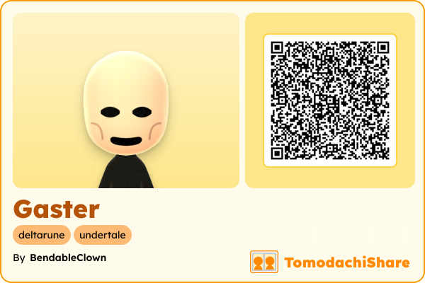 Gaster, a male Mii  with tags: deltarune, undertale