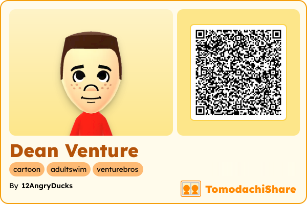 Dean Venture, a female Mii  with tags: cartoon, adultswim, venturebros
