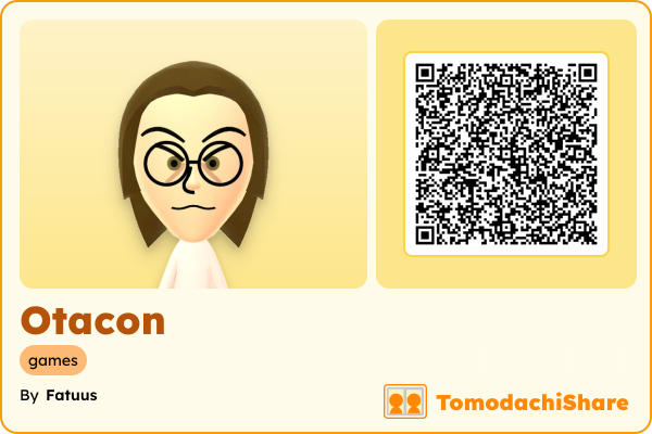 Otacon, a male Mii  with tags: games
