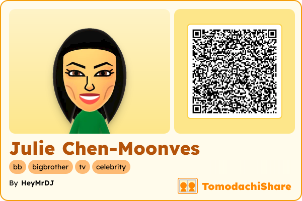 Julie Chen-Moonves, a female Mii  with tags: bb, bigbrother, tv, celebrity