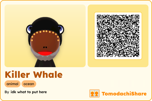 Killer Whale, a female Mii  with tags: animal, ocean