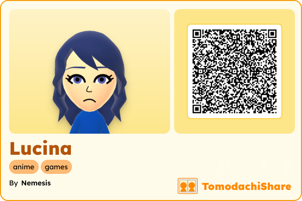 Lucina, a female Mii  with tags: anime, games