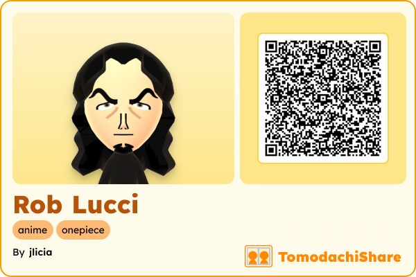Rob Lucci, a male Mii  with tags: anime, onepiece