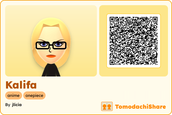 Kalifa, a female Mii  with tags: anime, onepiece