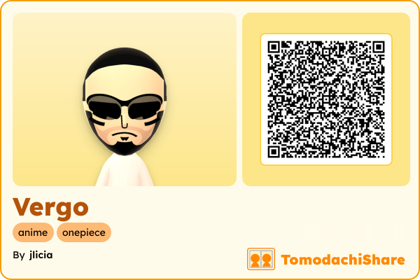 Vergo, a male Mii  with tags: anime, onepiece