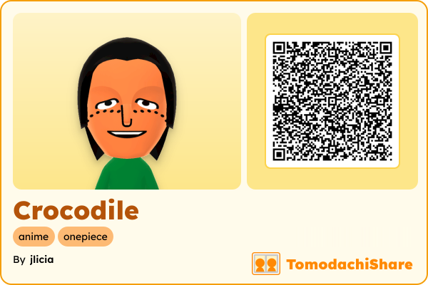 Crocodile, a male Mii  with tags: anime, onepiece