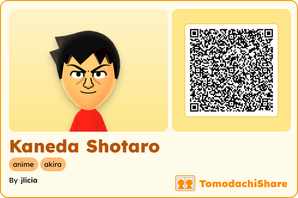 Kaneda Shotaro, a male Mii  with tags: anime, akira