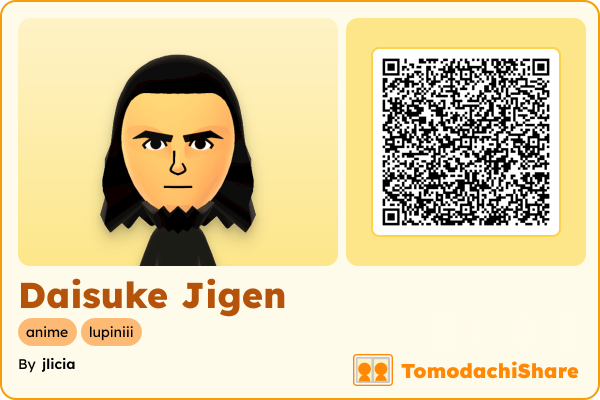 Daisuke Jigen, a male Mii  with tags: anime, lupiniii