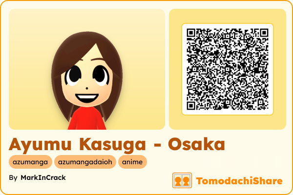 Ayumu Kasuga - Osaka, a female Mii  with tags: azumanga, azumangadaioh, anime