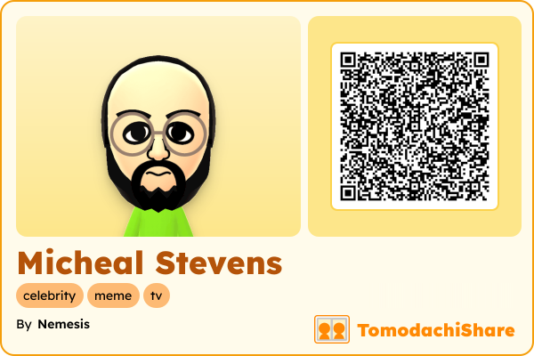 Micheal Stevens, a male Mii  with tags: celebrity, meme, tv
