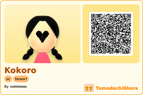 Kokoro, a female Mii  with tags: oc, faceart