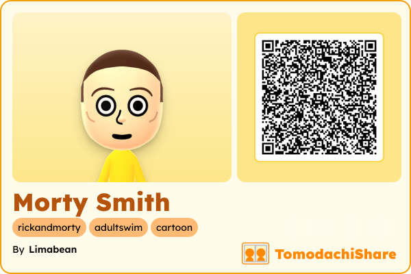 Morty Smith, a male Mii  with tags: rickandmorty, adultswim, cartoon