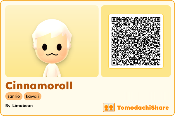 Cinnamoroll, a male Mii  with tags: sanrio, kawaii