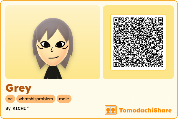 Grey, a male Mii  with tags: oc, whatshisproblem, male
