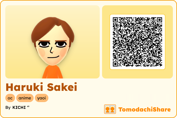 Haruki Sakei, a female Mii  with tags: oc, anime, yaoi
