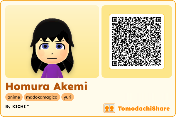 Homura Akemi, a male Mii  with tags: anime, madokamagica, yuri