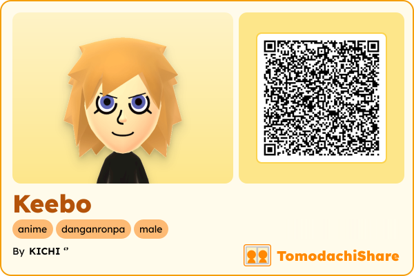 Keebo, a male Mii  with tags: anime, danganronpa, male