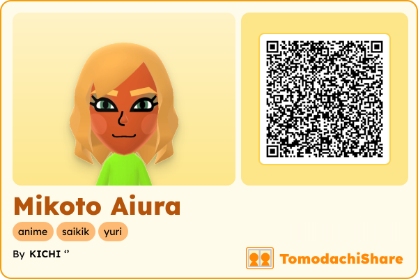 Mikoto Aiura, a male Mii  with tags: anime, saikik, yuri