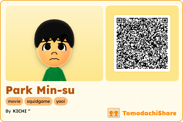 Park Min-su, a female Mii  with tags: movie, squidgame, yaoi