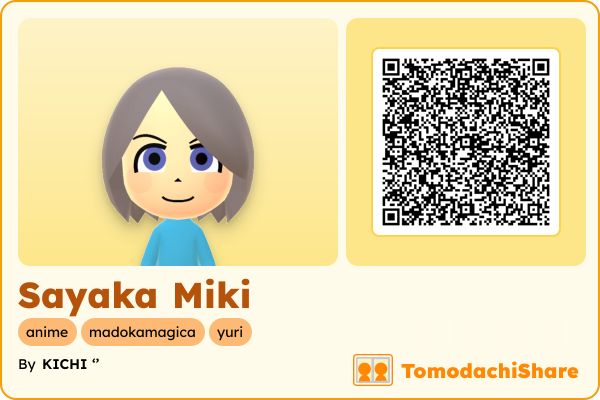 Sayaka Miki, a male Mii  with tags: anime, madokamagica, yuri