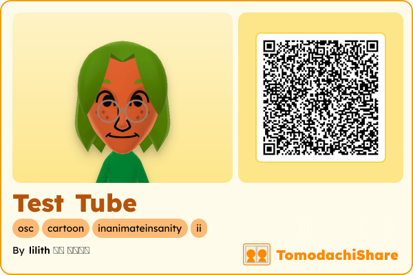 Test Tube, a female Mii  with tags: osc, cartoon, inanimateinsanity, ii