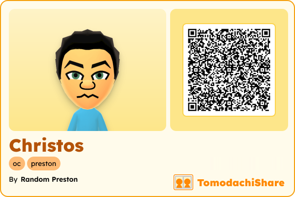Christos, a male Mii  with tags: oc, preston