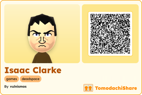 Isaac Clarke, a male Mii  with tags: games, deadspace